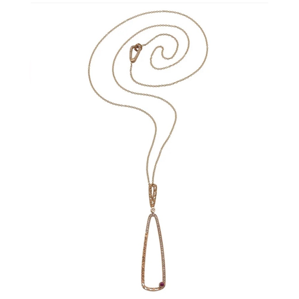 Marco dal Maso iconic 18k gold and diamond, long necklace, pure Avant- garde!
